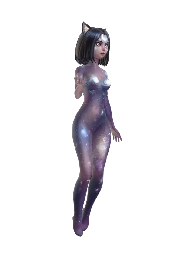 3D model for Celestial Catgirl