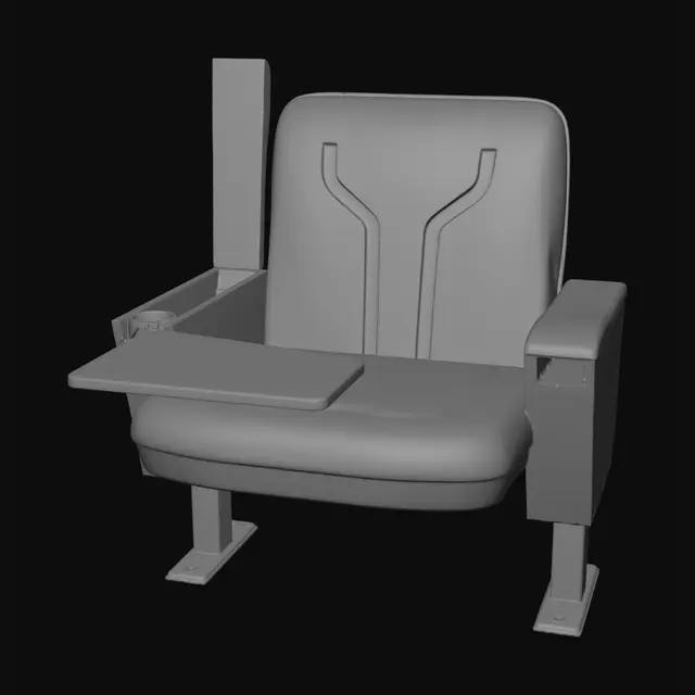 3D model for Red theater seat with foldable desk