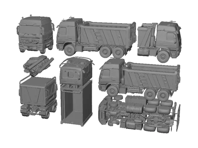 3D model for 3D Modeling and Printing Guide for the ACTROS Dump Truck MISR