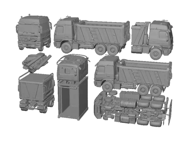 3D model for 3D Modeling and Printing Guide for the ACTROS Dump Truck MISR