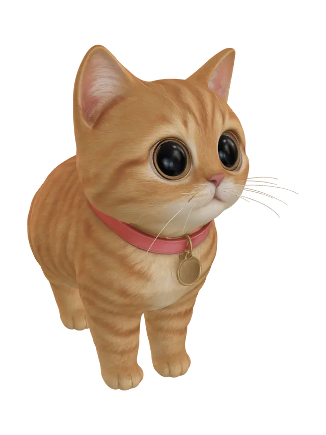 3D model for Big-Eyed Ginger Kitten
