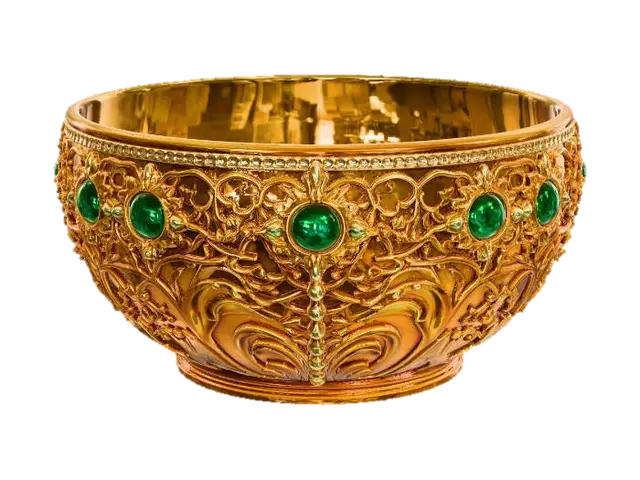 Ornate Emerald Gold Bangle - Bracelet 3D model, vytvořený pomocí AI