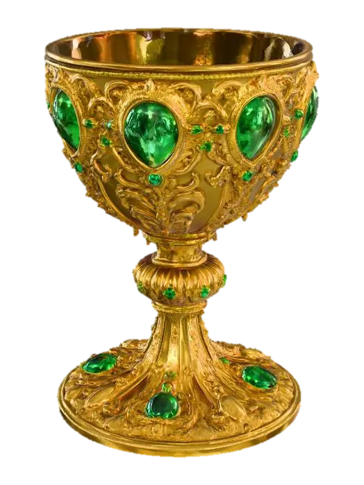 Modelong 3D na Gilded Emerald Goblet - Cup, ginawa ng AI