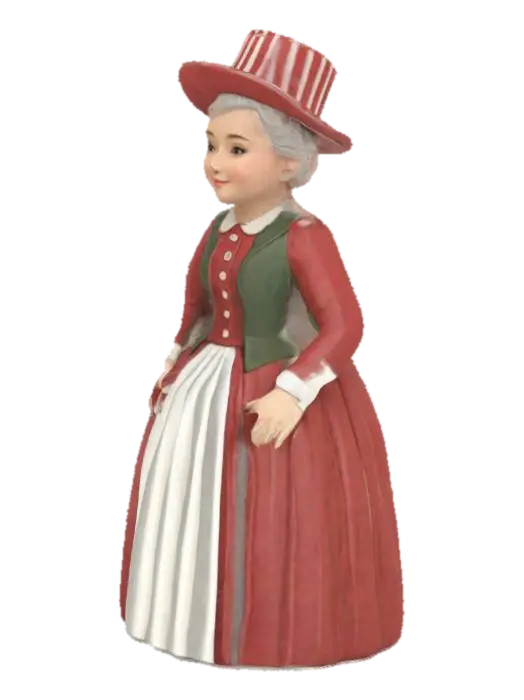 Nutcracker Lady in Festive Attire 3D model, vytvořený pomocí AI