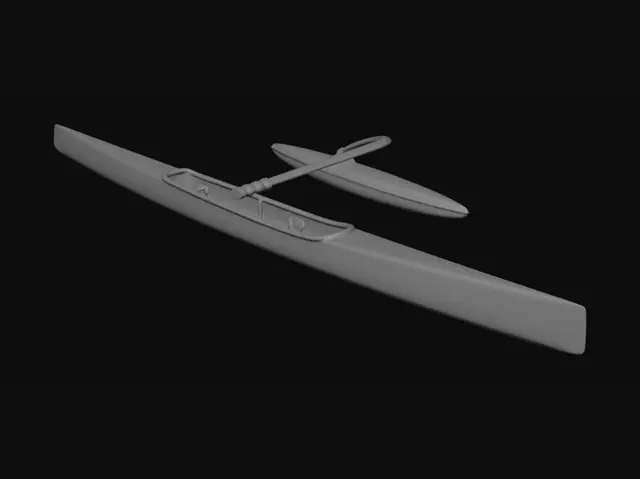3D model for Futuristic Carbon Fiber Racing Kayak