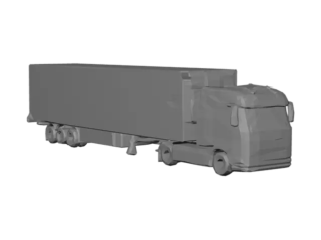 3D model for White Semi Truck with Trailer