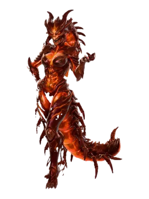 Female Centipede Demon 3D model, vytvořený pomocí AI