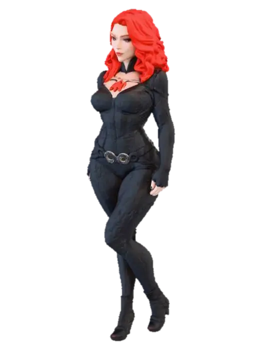 Agent in Shadows - Blackwidow 3D model, vytvořený pomocí AI