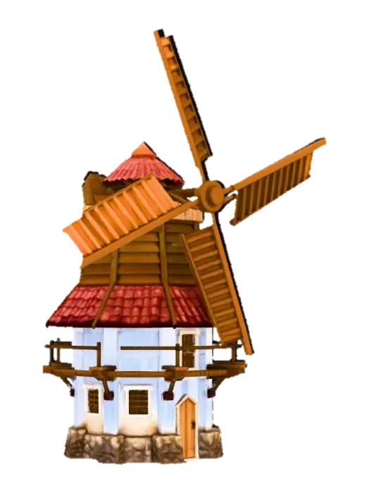 Windmill Model HoMM 3D model, vytvořený pomocí AI