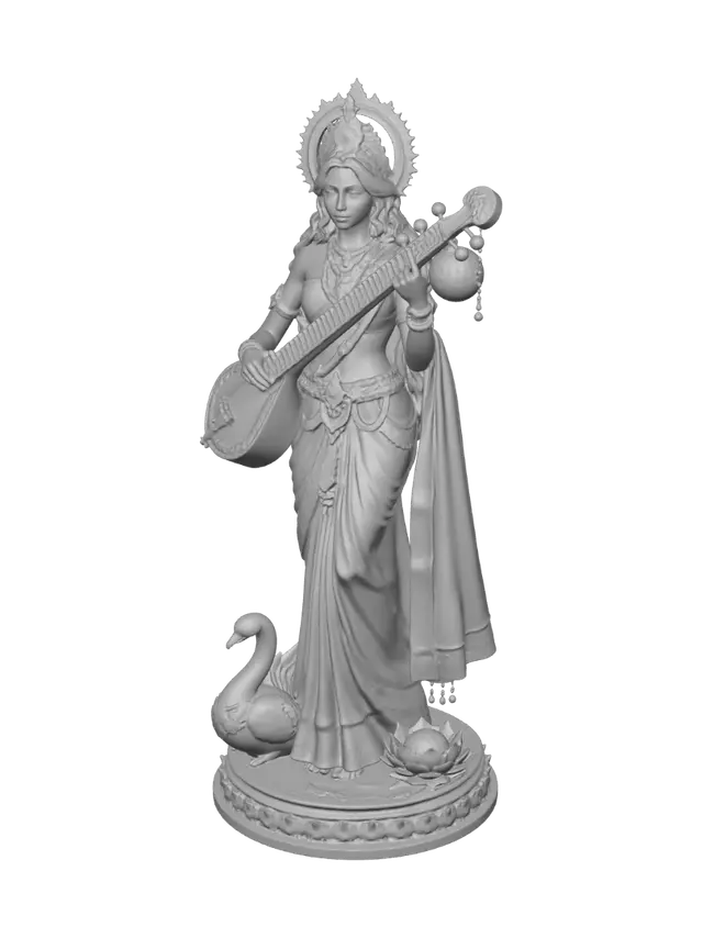 3D model for Goddess Saraswati with Veena