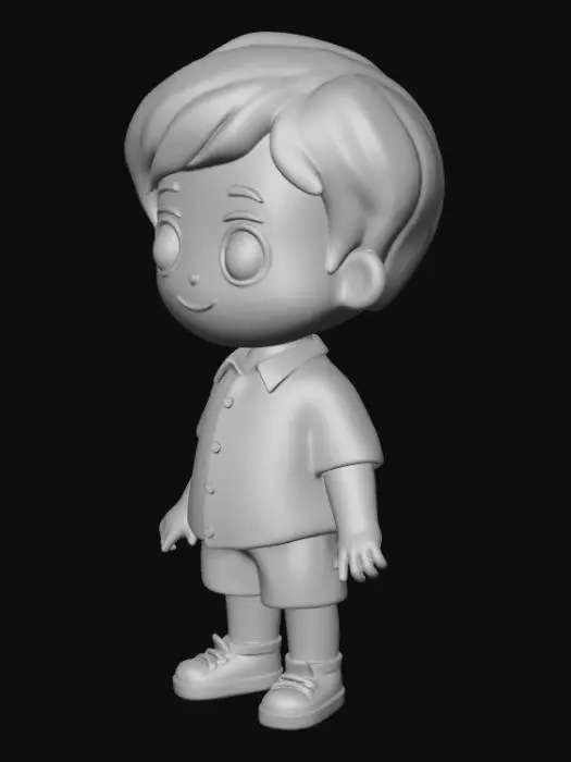 3D model for Little Orange Shirt Boy
