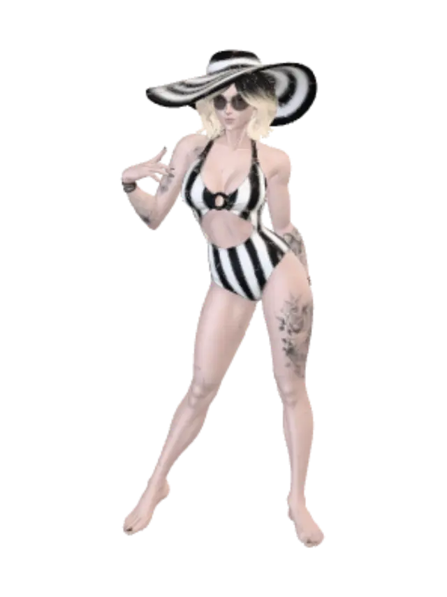 3D model for Striped Siren in a Sunhat