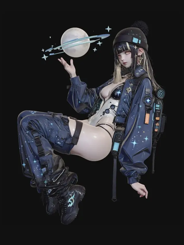 3D model for Luna and the Ringed Moon