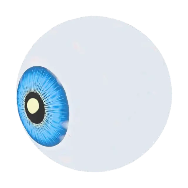 a blue eyeball - Vision 3D model, vytvořený pomocí AI