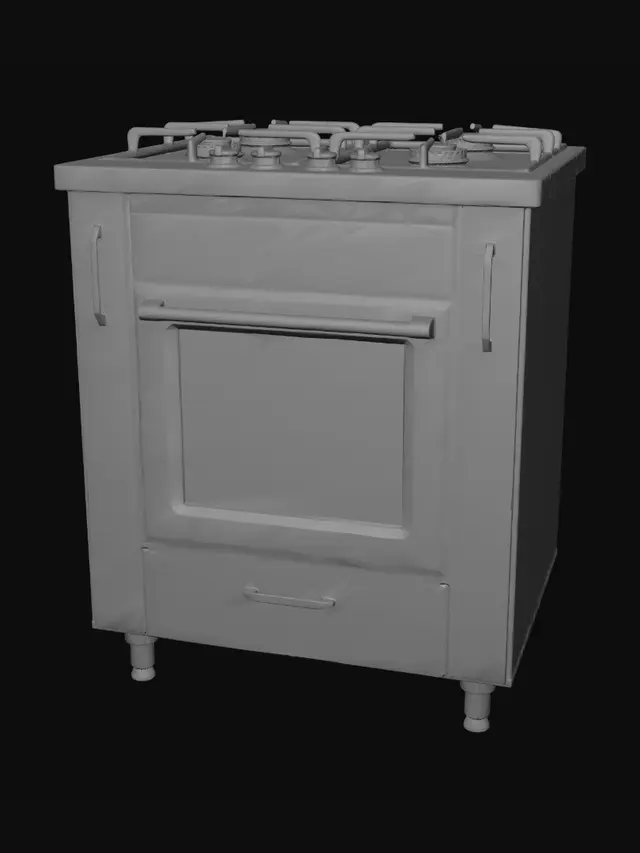 3D model for 一个带柜子的煤气灶