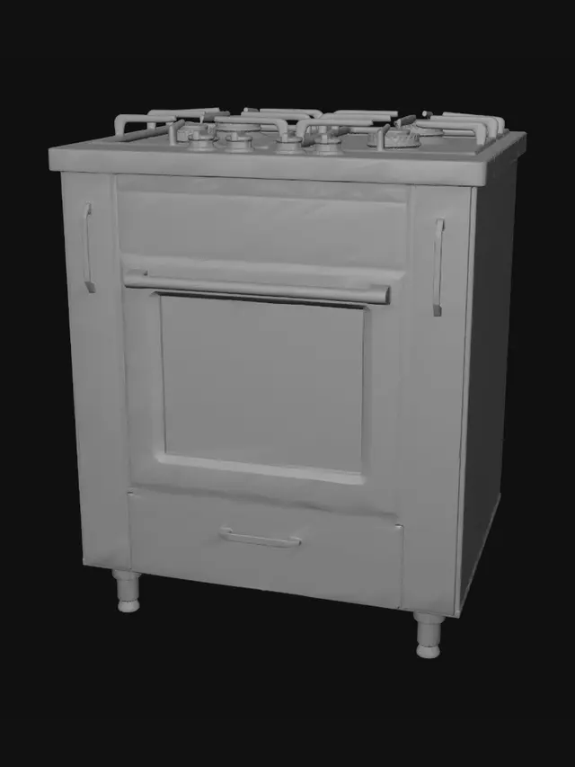 3D model for 一个带柜子的煤气灶
