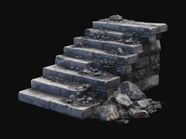 3D model for Weathered Stone Steps