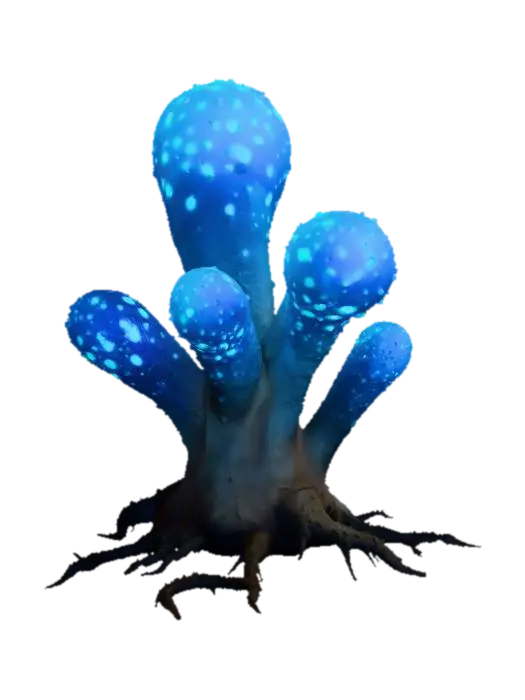 Blue Alien Plant 03 - Bloom 3D model, vytvořený pomocí AI