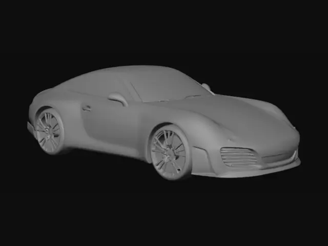 3D model for Porche 911. realistic. white