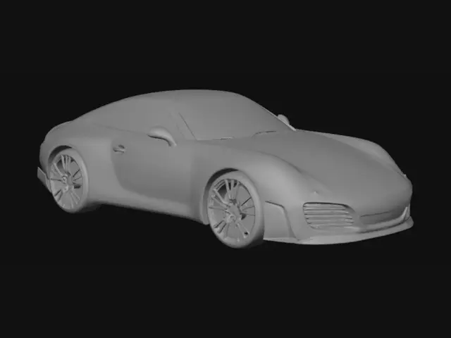 3D model for Porche 911. realistic. white