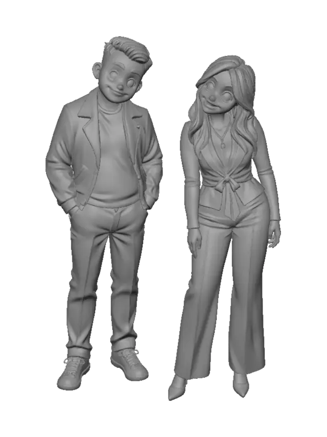 3D model for Autumn Forest Walk with Two Friends