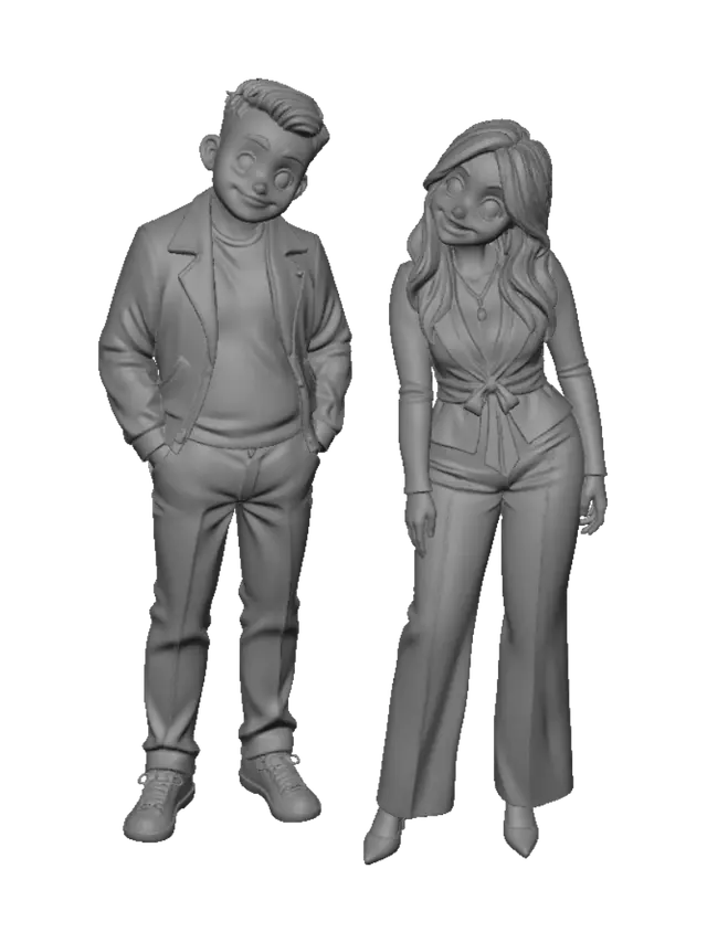 3D model for Autumn Forest Walk with Two Friends