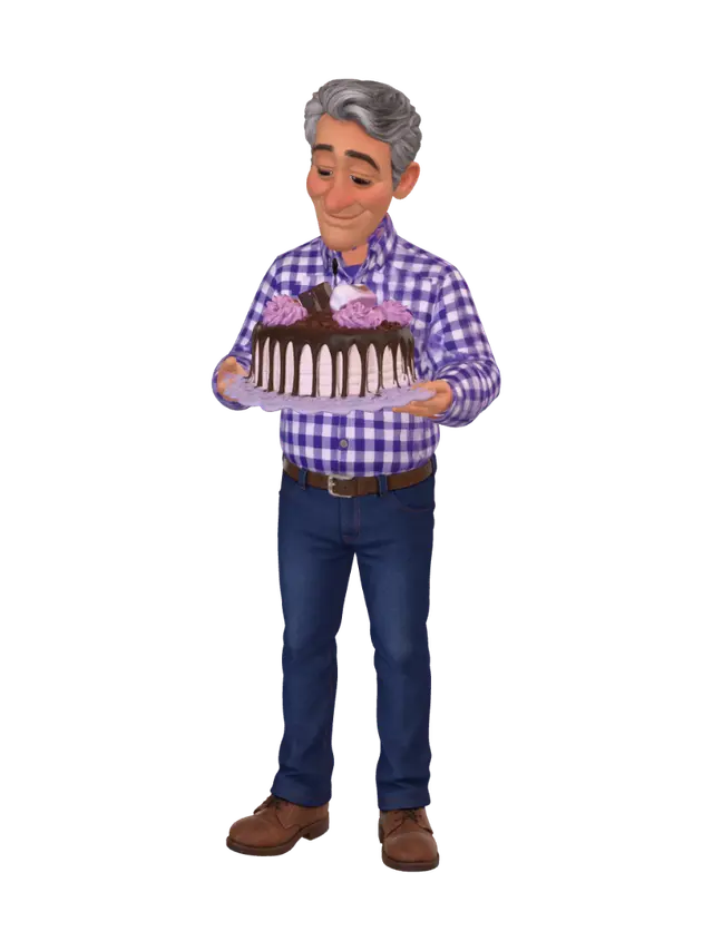 Birthday Surprise Cake - Cakeart 3D model, vytvořený pomocí AI