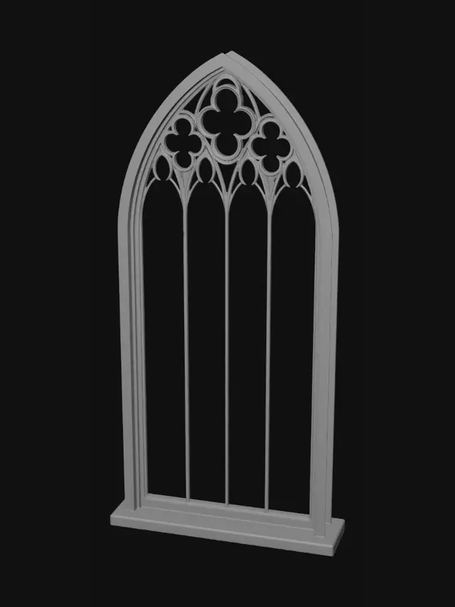 3D model for Gothic Arch Window Tracery - Front and Back