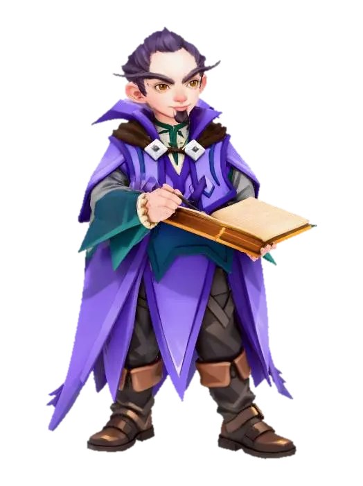 Modello 3D Sorcerer Scribe, generato dall’IA