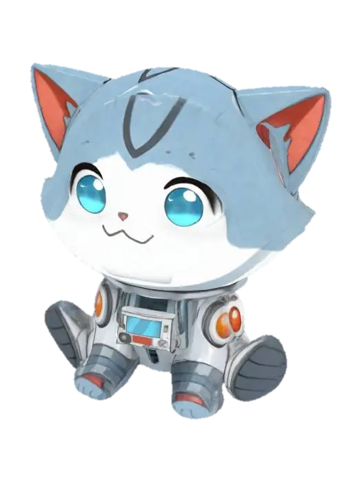 3D-модель Space Cat WEN - Crypto, сгенерированная ИИ