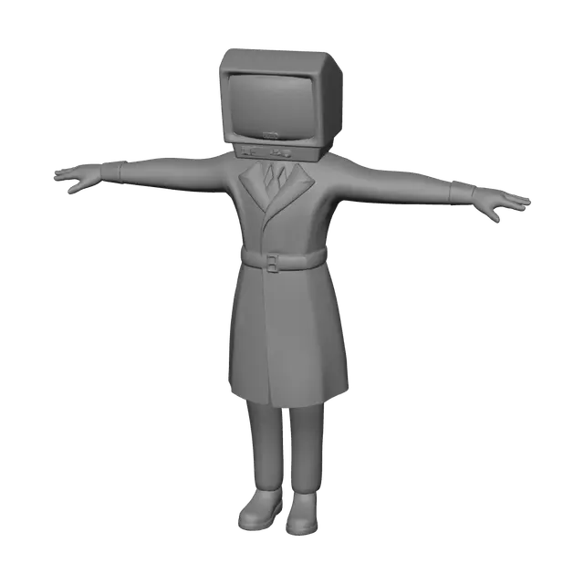 3D model for Realistic Tv Man