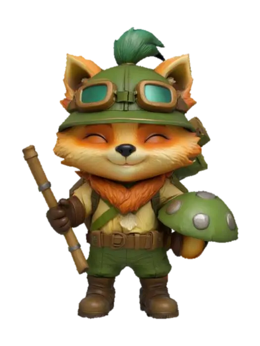 Forest Explorer Yordle - Leagueoflegends 3D model, vytvořený pomocí AI
