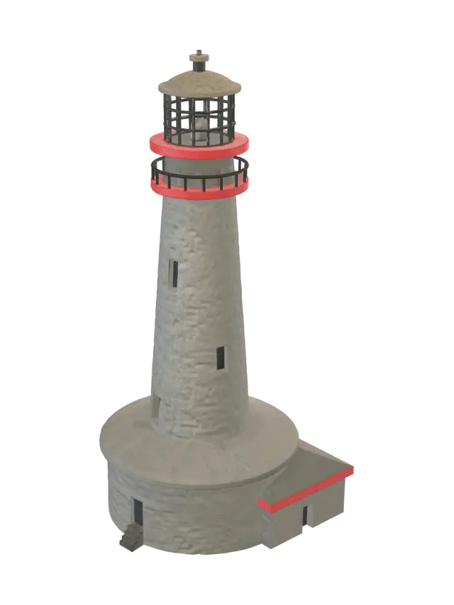 RA2 Lighthouse - Maritime 3D model, vytvořený pomocí AI