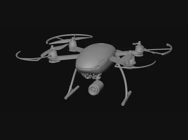 3D model for create a drone that pollenate plants, make sure it can pollenate flowers that face down
