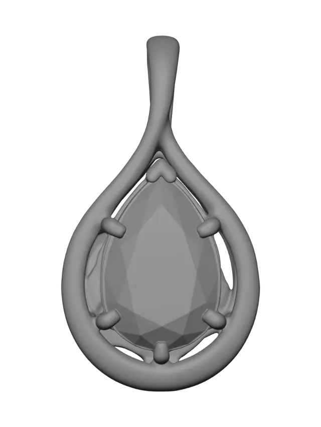 3D model for Blue Teardrop Pendant