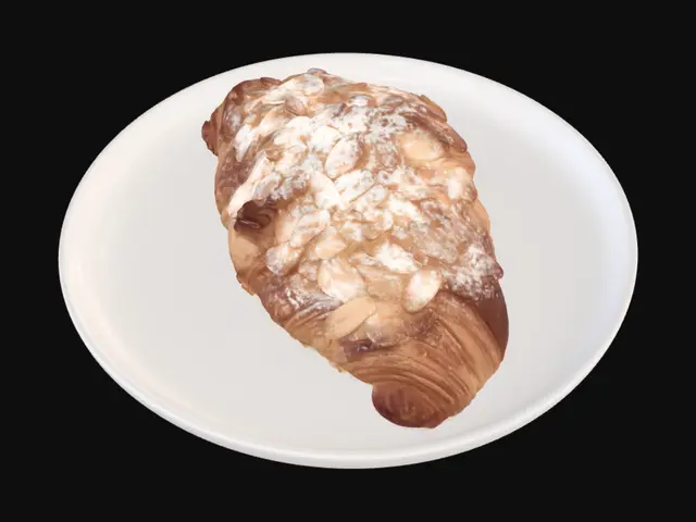 3D model for Almond croissant on a plate