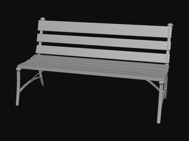 3D model for Teal Slat Park Bench