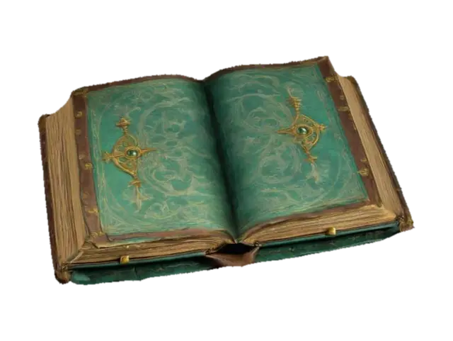 ultra detailed old medieval open book with medieval images on pages, game style,… - Gameart 3D model, vytvořený pomocí AI