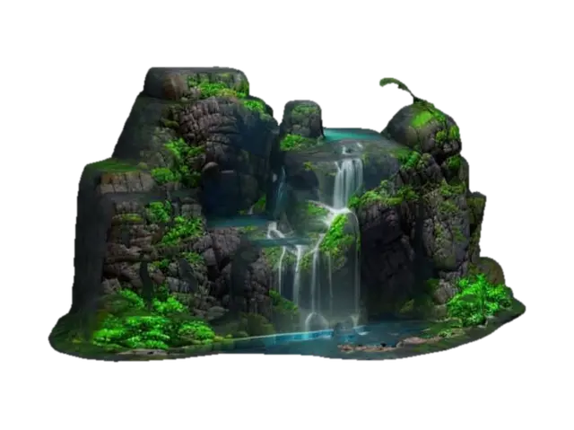 Rocky Cave - Greenery 3D model, vytvořený pomocí AI
