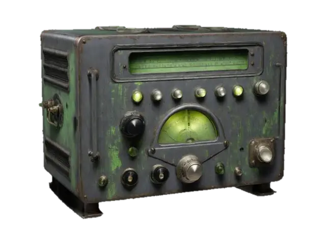 Modello 3D Vintage Radio Device, generato dall’IA