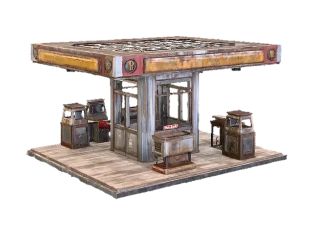 Modello 3D Old Gas Station, generato dall’IA