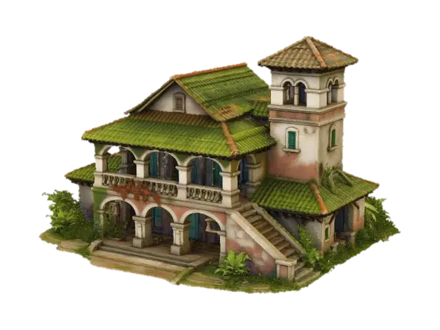 Mô hình 3D Villa Hacienda - House, được tạo bằng AI