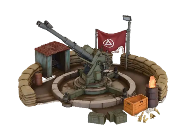 Artillery Outpost - Strategy 3D model, vytvořený pomocí AI