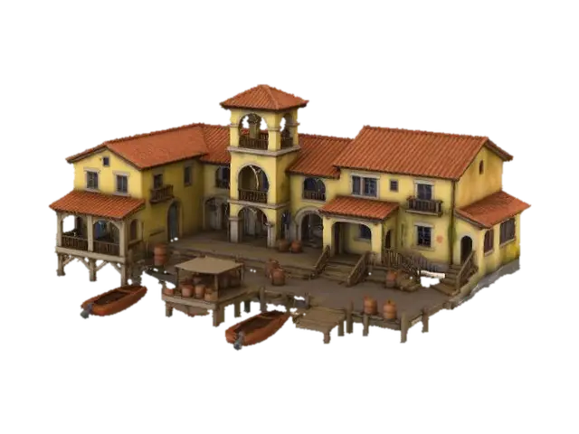 Harbor Haven 3D model, vytvořený pomocí AI