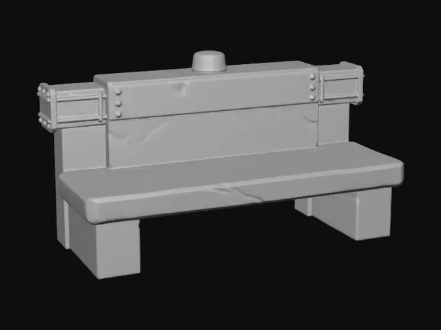 3D model for Concrete Barrier Bench
