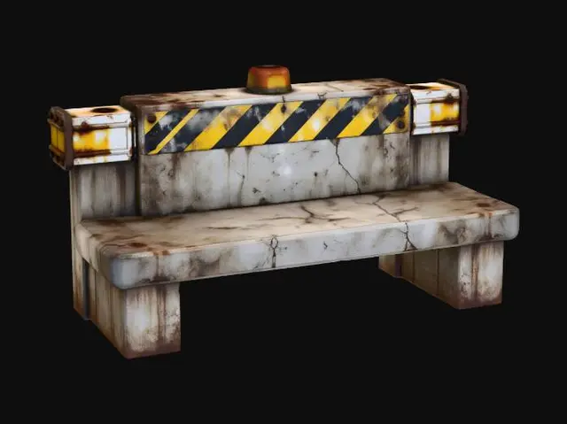 3D model for Concrete Barrier Bench