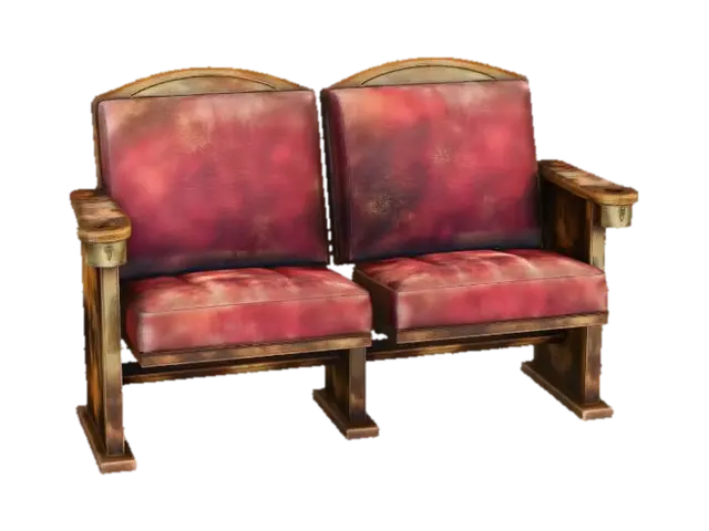 Vintage Cinema Seat - Theater 3D model, vytvořený pomocí AI