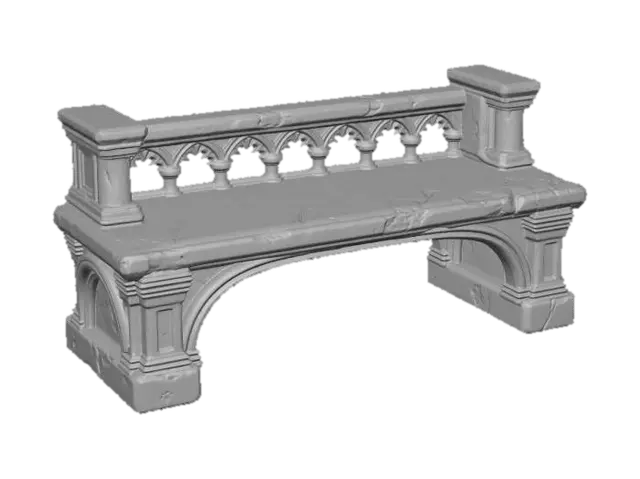 3D model for Gothic Stone Bench