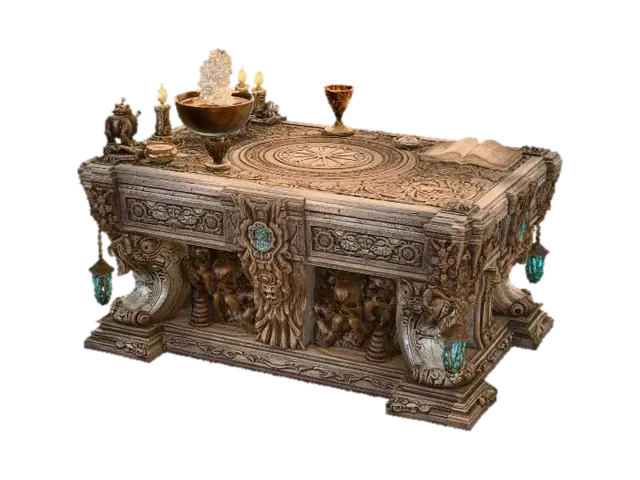 Arcane Altar of the Sun Circle - Polygon 3D model, vytvořený pomocí AI