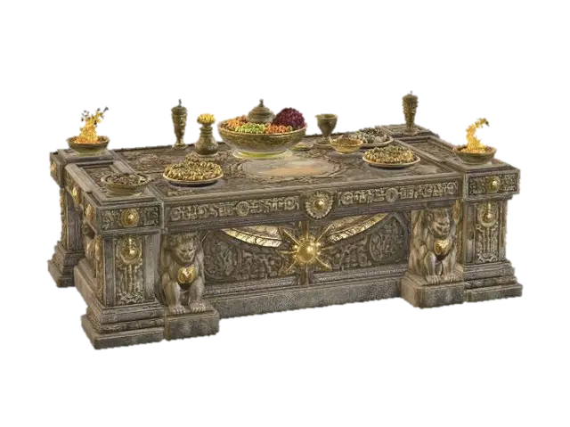 Golden Altar of Offerings - Jewelled 3D-model, gegenereerd door AI